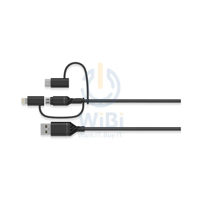 OtterBox 3-in-1 Cable - Micro USB / Lightning / USB-C / Black