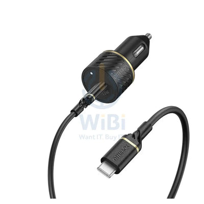 OtterBox Car Charger With USB-C To USB-C Cable - 18W / USB-C To USB-C / Black
