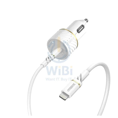 OtterBox Car Charger With USB-C To Lightning Cable - 18W / USB-C To Lightning / White