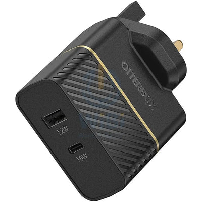 OtterBox UK Wall Charger 30W – USB C 18W + USB A 12W USB-PD – Black Accessories > Power Adapters