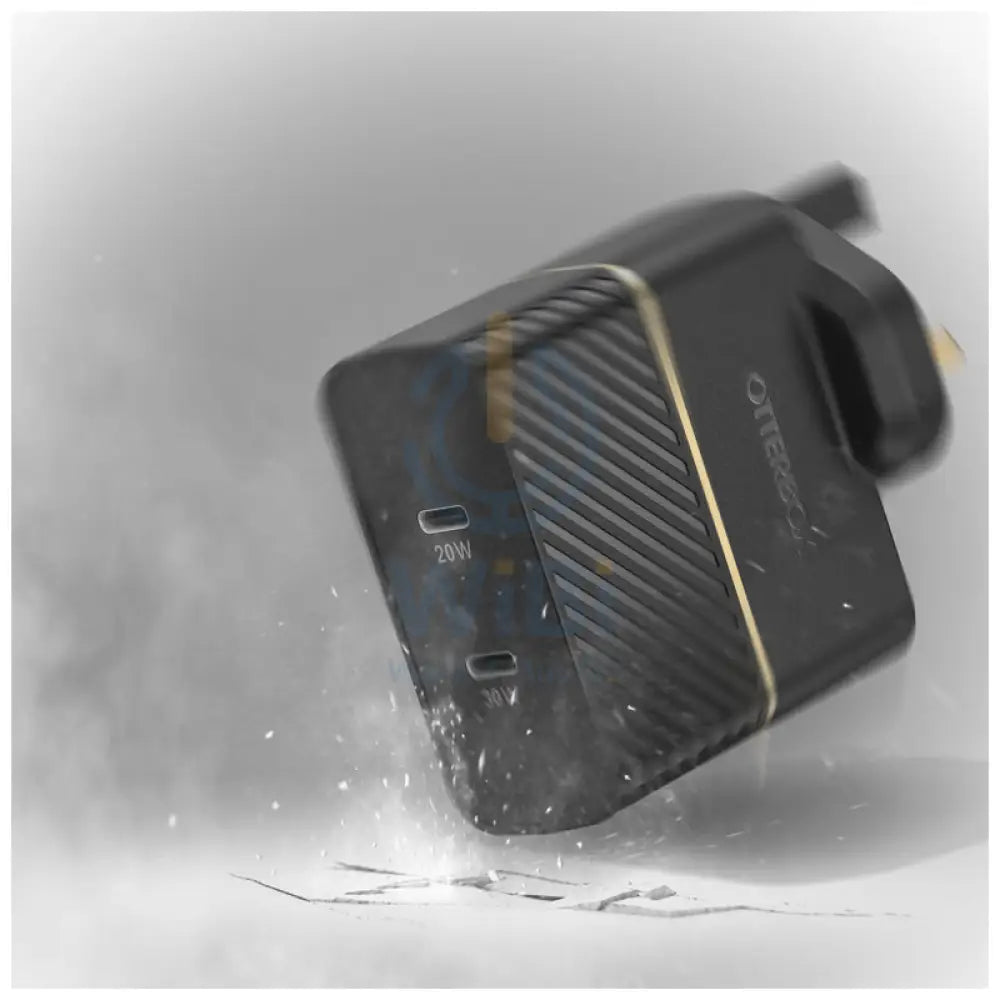 OtterBox USB-C 50W Dual Port Wall Charger - 50W / 1x 30W USB-C / 1x 20W USB-C / Black