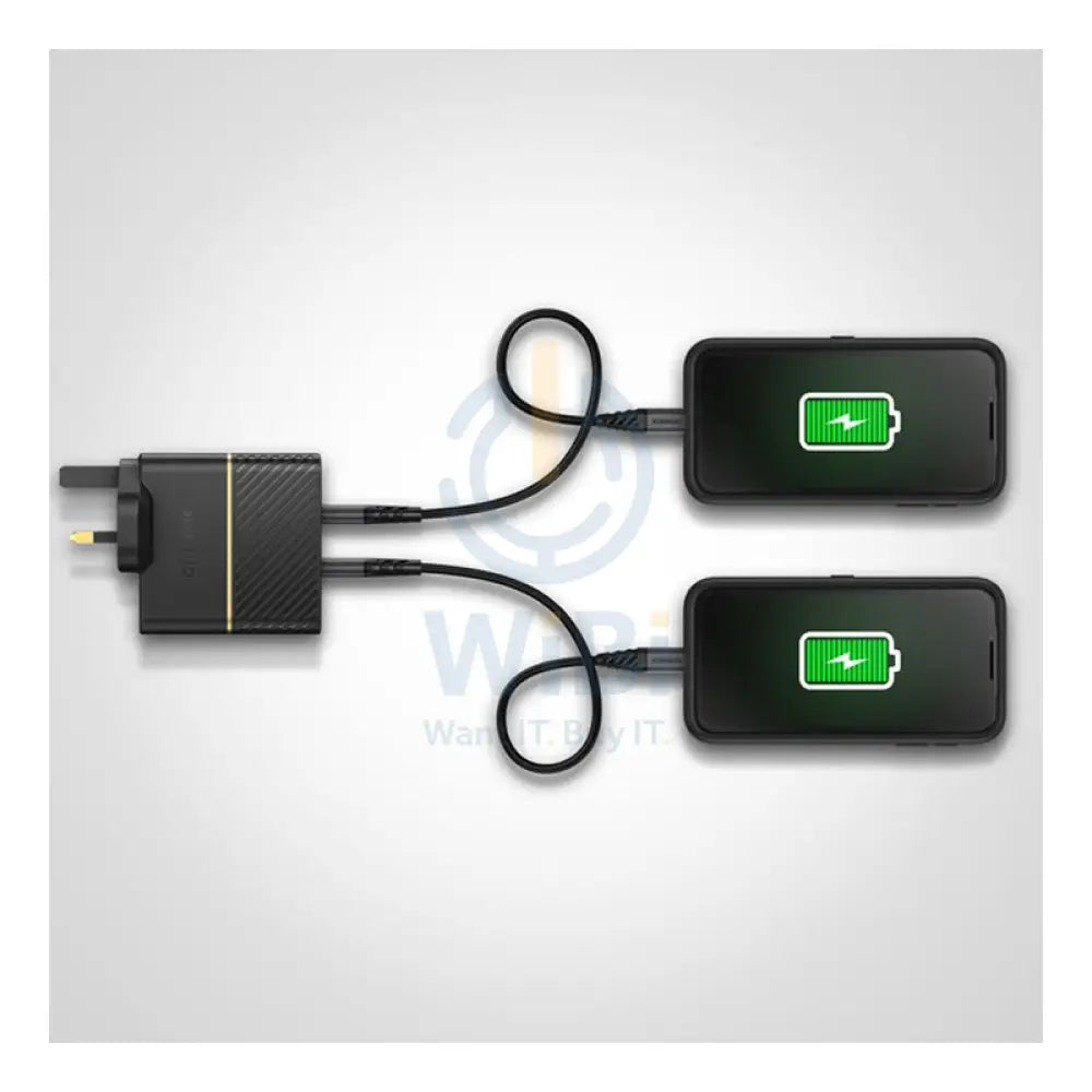 OtterBox USB-C 50W Dual Port Wall Charger - 50W / 1x 30W USB-C / 1x 20W USB-C / Black