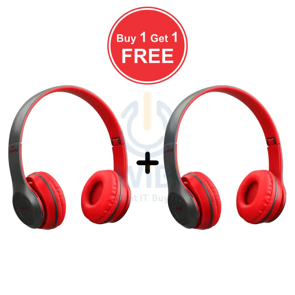 P47 Wireless Headphone - Bluetooth 4.2 / Wireless / Red Accessories > Audio > Headphones