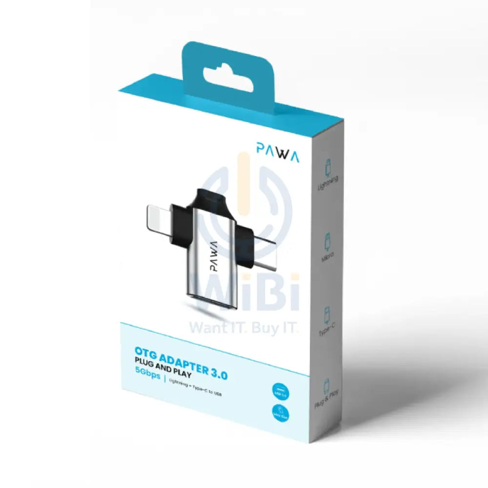 PAWA 3-in-1 OTG Adapter - Lightning / Type-C / Micro USB / 5Gbps / Grey Accessories > Cables & Converters > Converters