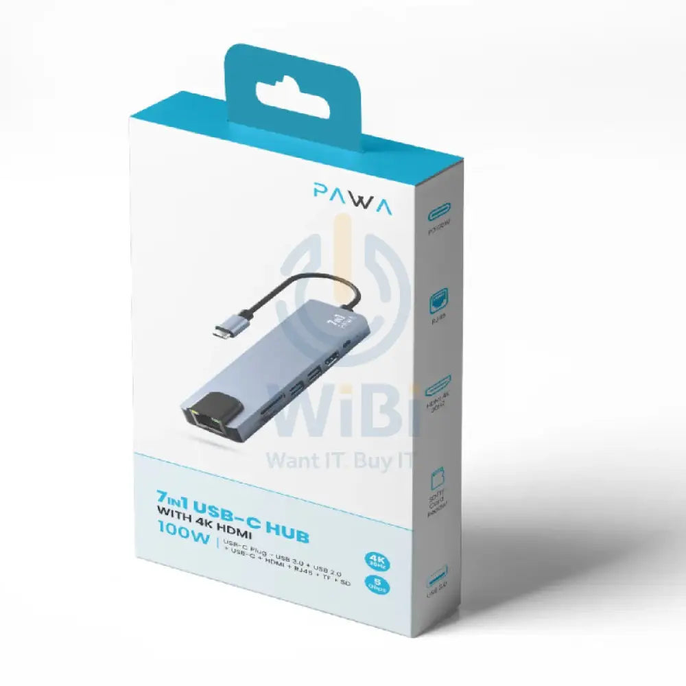 باوا 7 في 1 يو اس بي موزع مع 4K إتش دي إم أي  رمادي اكسسوارات > يو اس بي موزع