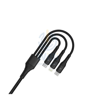 Pawa Braided 3 IN 1 Cable 60W / 1.2M - Black Accessories > Cables & Converters > Cables