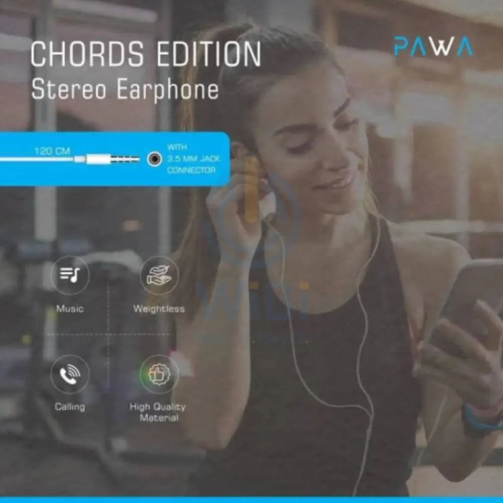 Pawa Chords Series Stereo Wired Earphone - 3.5mm Jack / White Accessories > Audio > Headphones