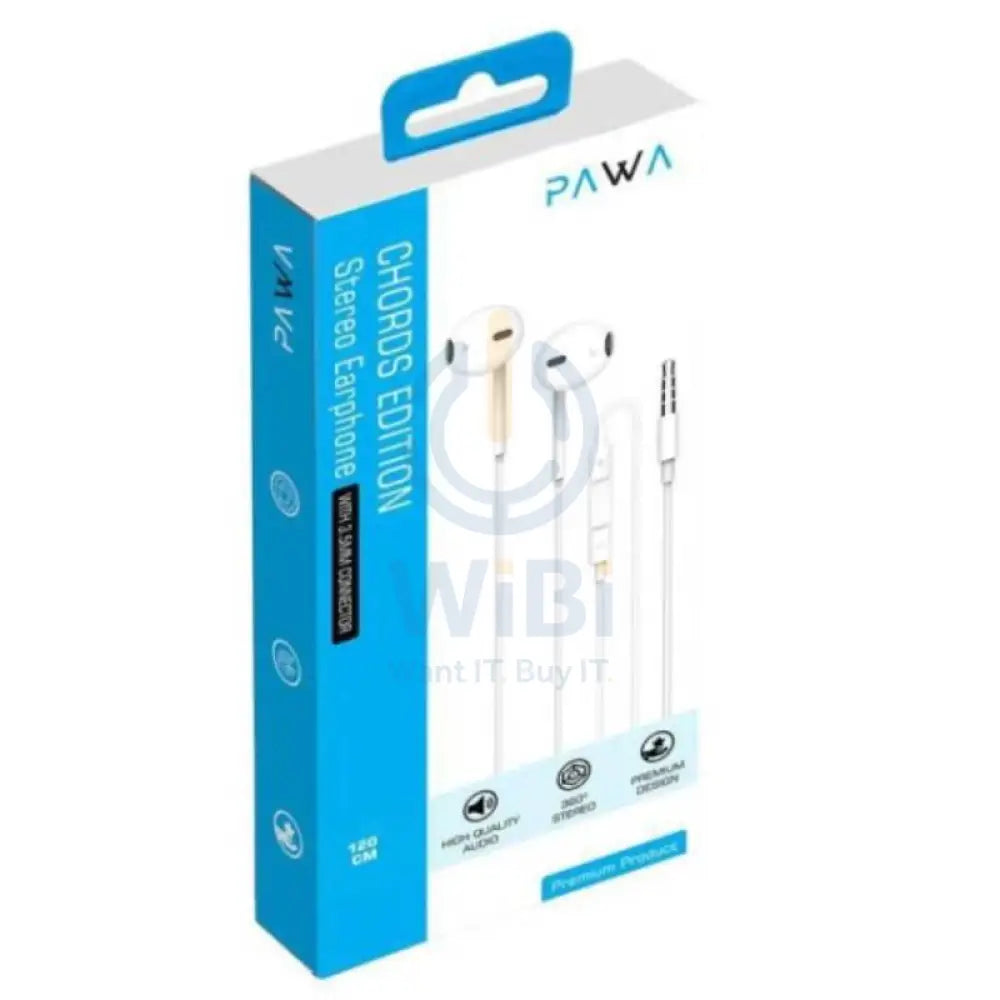Pawa Chords Series Stereo Wired Earphone - 3.5mm Jack / White Accessories > Audio > Headphones