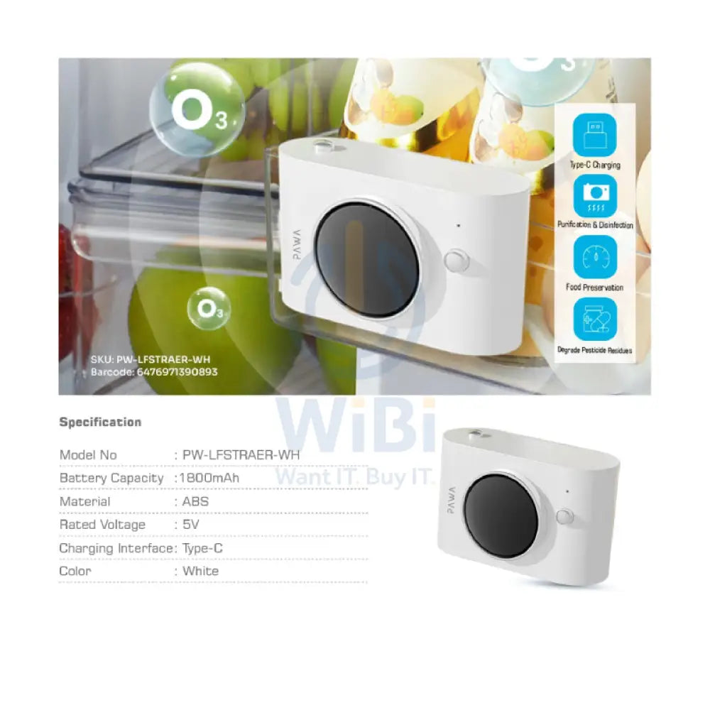 Pawa Freshpods Refrigerator Odor Eliminator - 1800mAh / White Accessories > Smart Devices