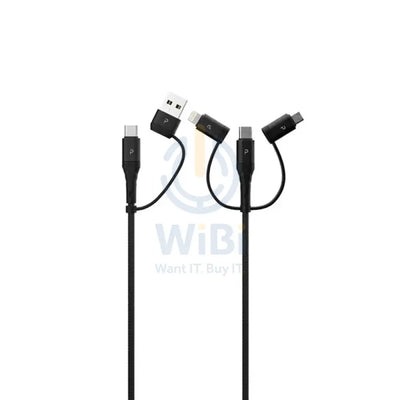 Pawa Nylon Braided 20W Data & Quick Charging All in one Cable 1.2m/4ft - Black Accessories > Cables & Converters >