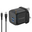 Pawa Pocket Mini Travel Charger with Type-C Cable - 2x USB / Black Accessories > Power Adapters
