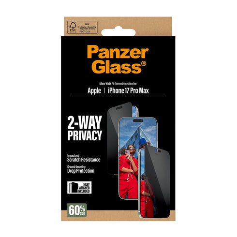 PanzerGlass® 2-Way ألترا Wide Fit الخصوصية شاشة For ايفون  برو ماكس  الخصوصية