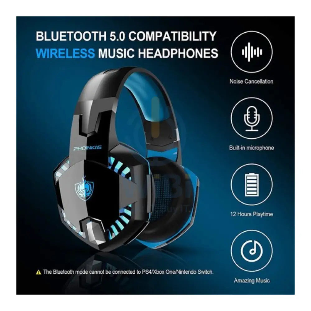 فوينيكاس G2000BT الألعاب سماعات الرأس مع محول - أزرق اكسسوارات  الصوت > سماعات الرأس >منطقة الألعاب