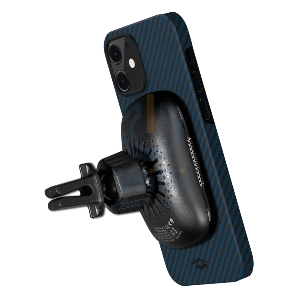 Pitaka iPhone 12 MagEZ Case - Blue Karbon - Black/Blue Twill Accessories > Mobiles & Tablets > Mobiles