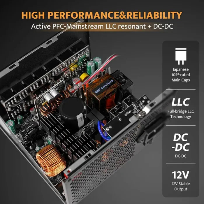 Darkflash PMT1050 Gold Modular Power Supply - 1050W / Black