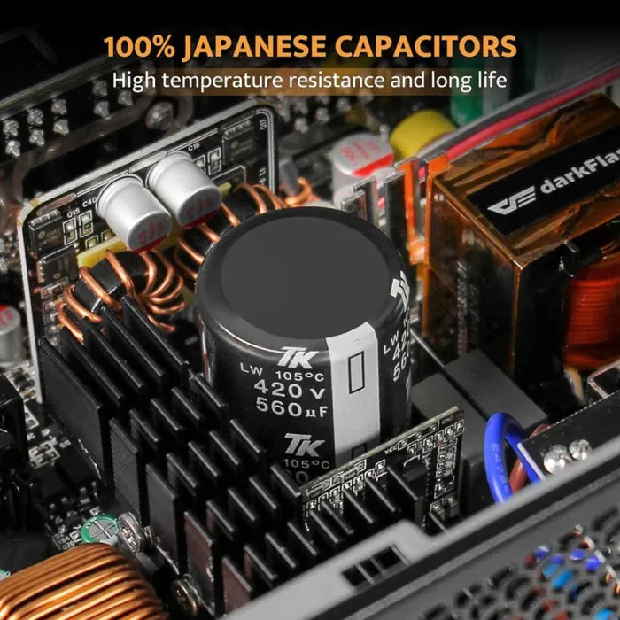 Darkflash PMT1050 Gold Modular Power Supply - 1050W / White