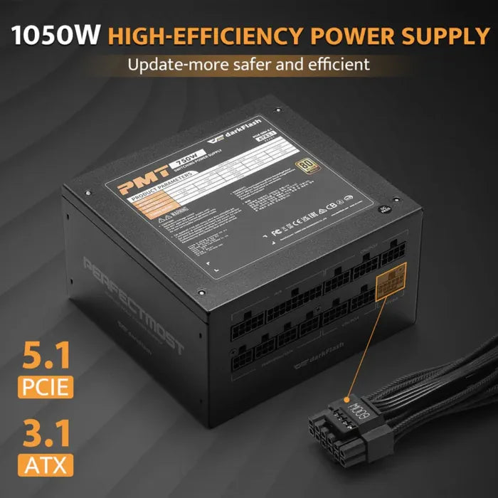 Darkflash PMT1050 Gold Modular Power Supply - 1050W / White