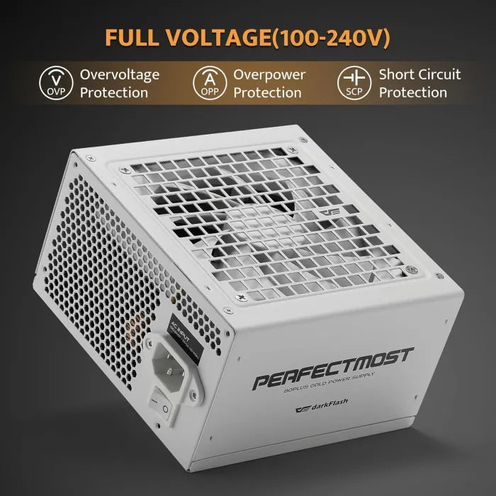 Darkflash PMT750 Gold Modular Power Supply - 750W / White