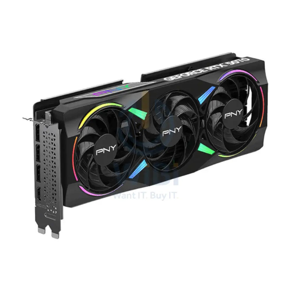 بطاقة الرسومات  PNY NVIDIA GeForce RTX 5070 ARGB EPIC-X RGB OC ذات المروحة الثلاثية بطاقة الرسومات  12 جيجابايت  GDDR7 /بت  PCIe 5.0