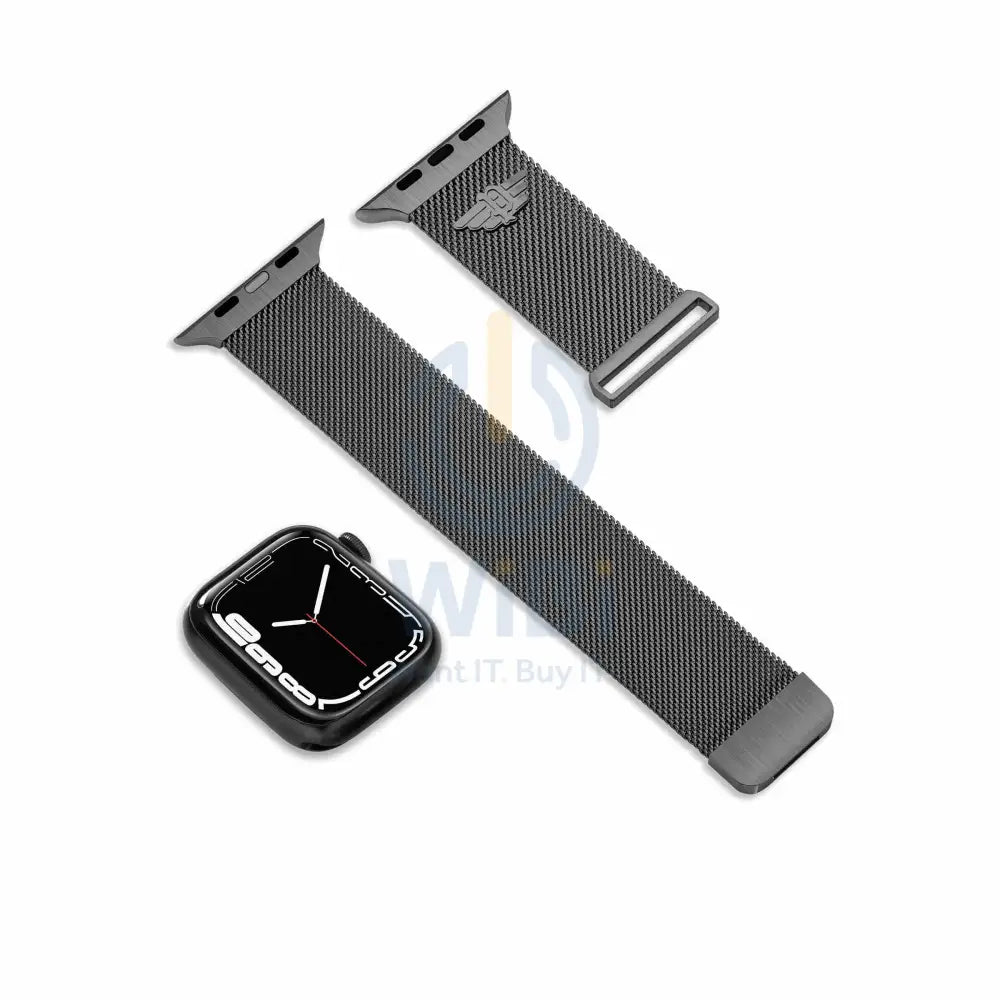Police Apple Watch Ultra/45/44/42mm Mesh Strap - Black Accessories > Smart Watches