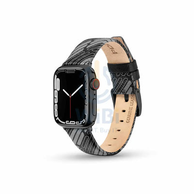 Police Mono Apple Watch 38/40/41mm Smart Watch 20mm Leather Strap - Black Accessories > Smart Watches