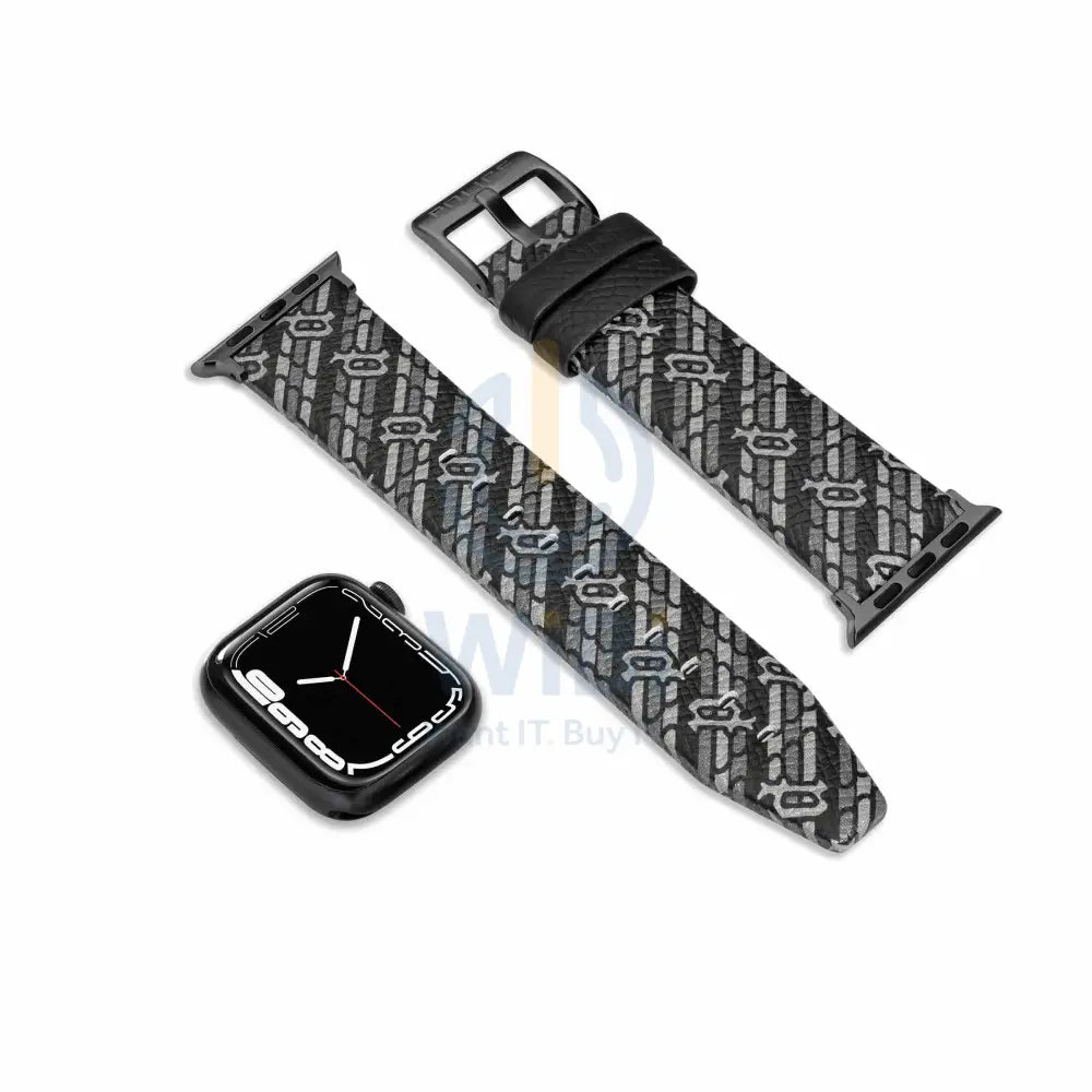 Police Mono Apple Watch Ultra/45/44/42mm Smart Watch 22mm Leather Strap - Black Accessories > Smart Watches