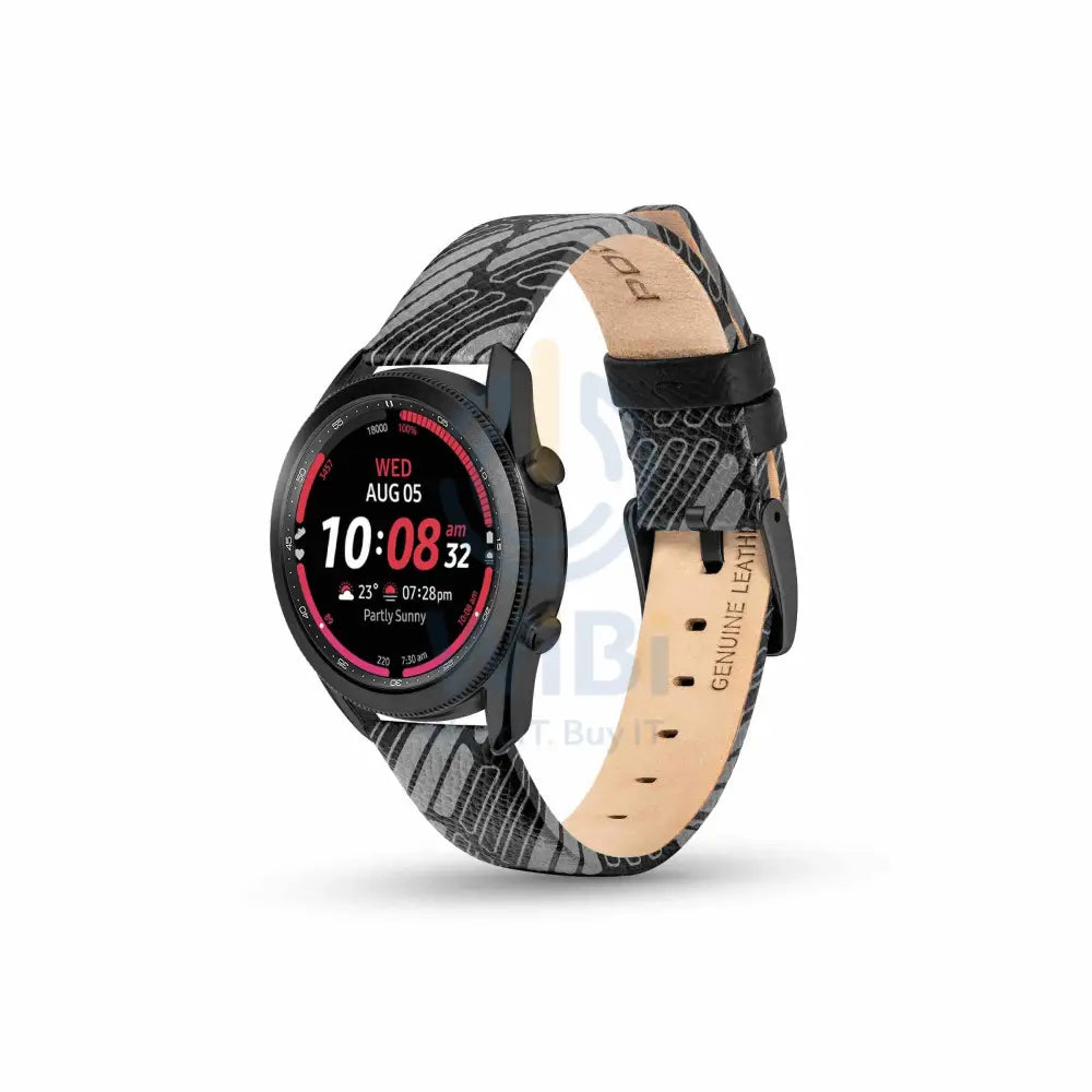 Police Mono Apple Watch Ultra/45/44/42mm Smart Watch 22mm Leather Strap - Black Accessories > Smart Watches