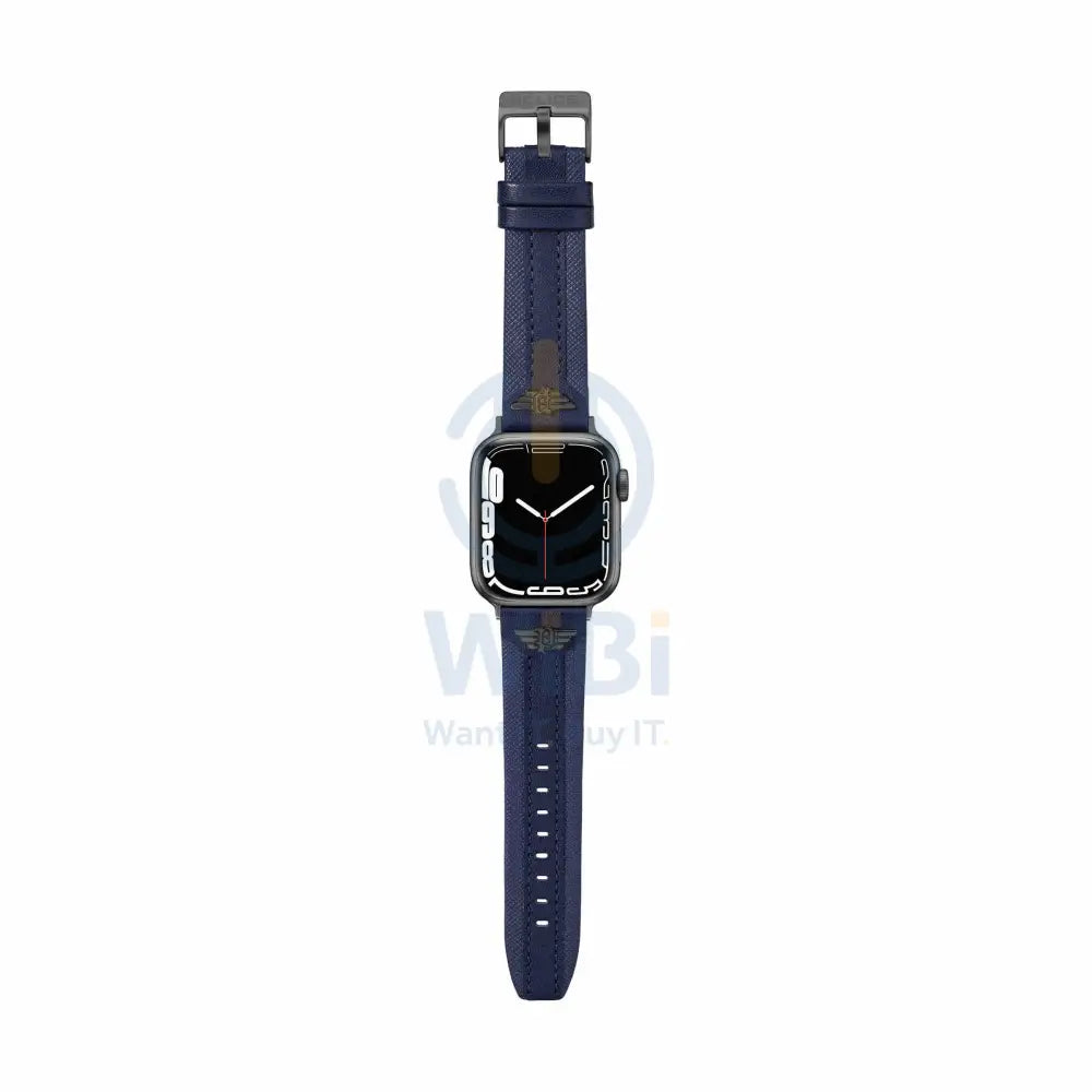 Police Wings Apple Watch Ultra/45/44/42mm Smart Watch 22mm Leather Gun Strap - Blue Accessories > Smart Watches