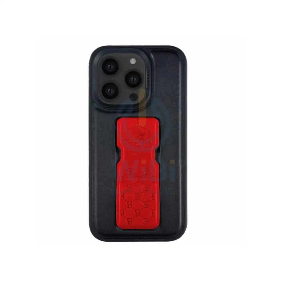 Polo Parker Magnetic Bracket Genuine Santa Barbara Leather Case - iPhone14 Max / Red Accessories > Mobiles & Tablets >