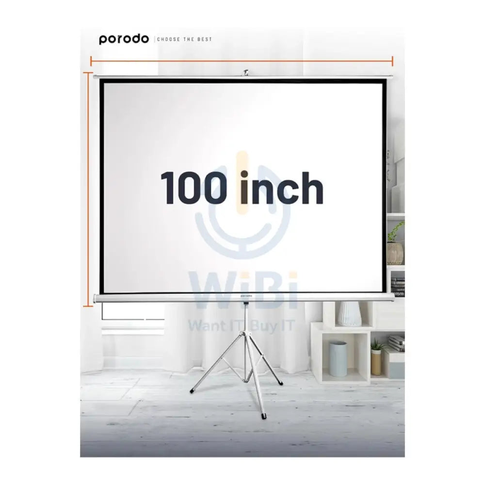 Porodo 100’’ Projection Screen 4:3 Accessories > Monitors & Projectors > Projectors > Projector Screen