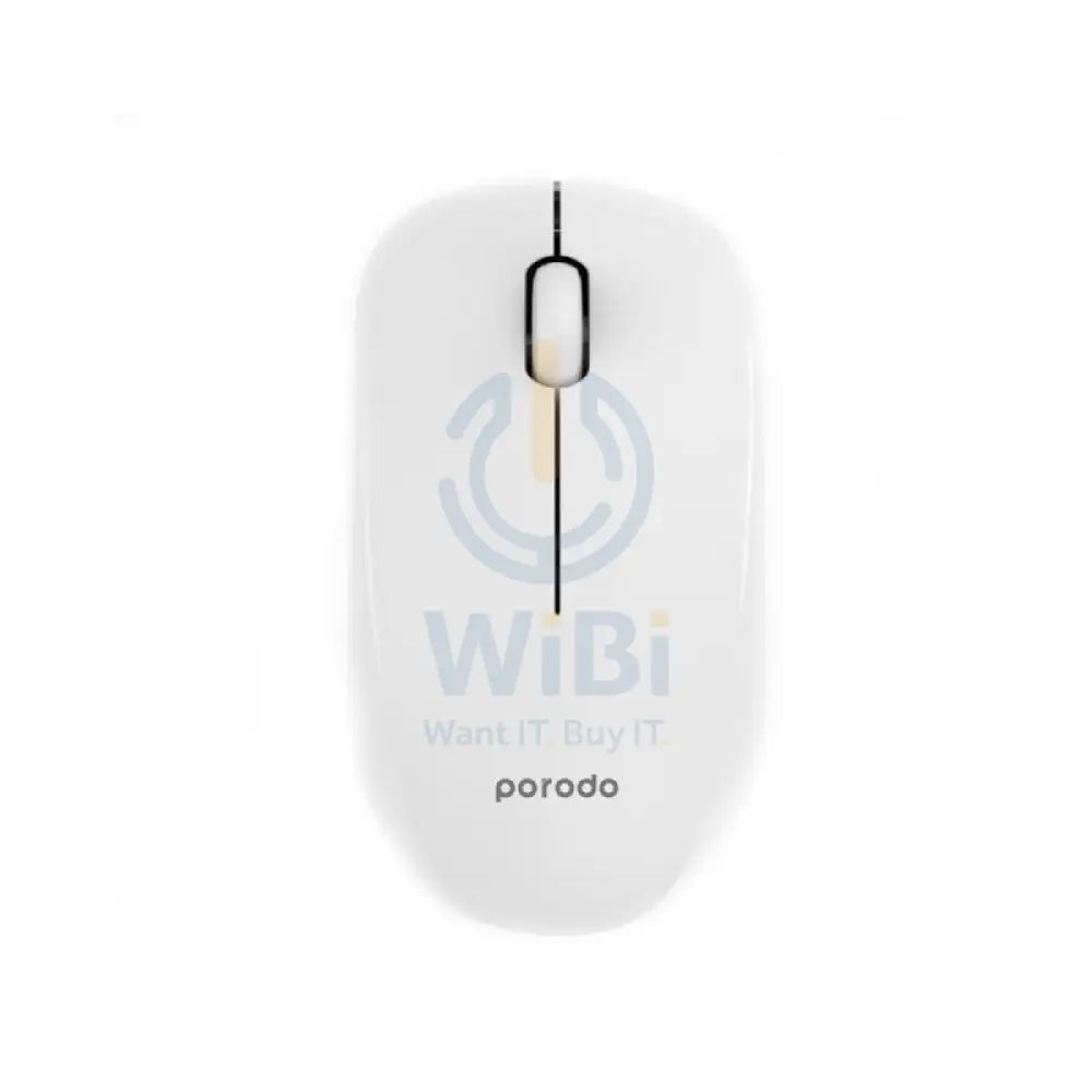 Porodo 2.4G Wireless and Bluetooth Rechargeable Mouse DPI 1200 - White Accessories > Keyboard & Mouse