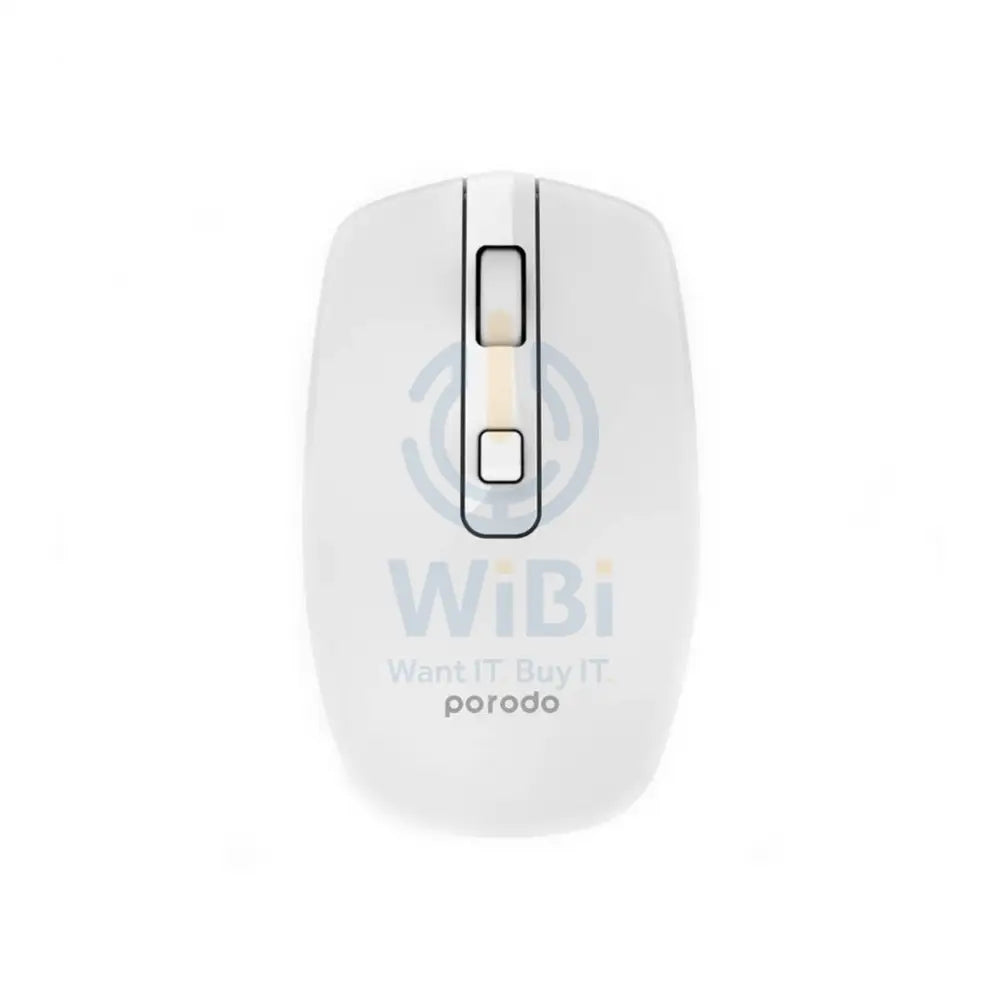 Porodo 2.4G Wireless and Bluetooth Rechargeable Mouse DPI 1600 - White Accessories > Keyboard & Mouse