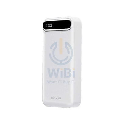 Porodo 20000mAh Power Bank Charge Two Devices Simultaneously - White Accessories > Power Bank
