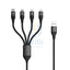 Porodo 4in1 Aluminum Braided Fast Charge Cable (1.2m/4ft) - Black Accessories > Cables & Converters > Cables
