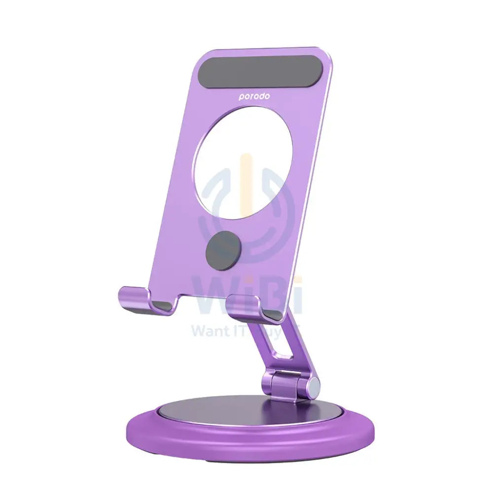 Porodo Aluminum alloy x carbon fiber 360° Rotatable and Angle Adjustable Phone Stand - Purple Accessories > Mobiles &