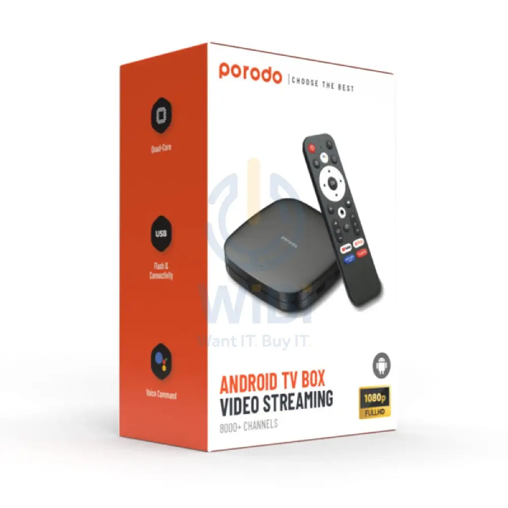 Porodo Android Video Streaming / TV Box - Black Accessories > Smart Devices