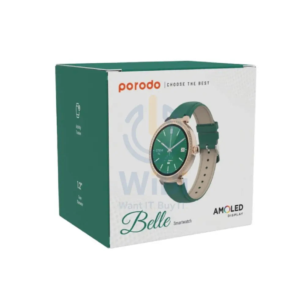 Porodo Belle Smart Watch - 1.19’’ AMOLED / Bluetooth / Green Smart Watches
