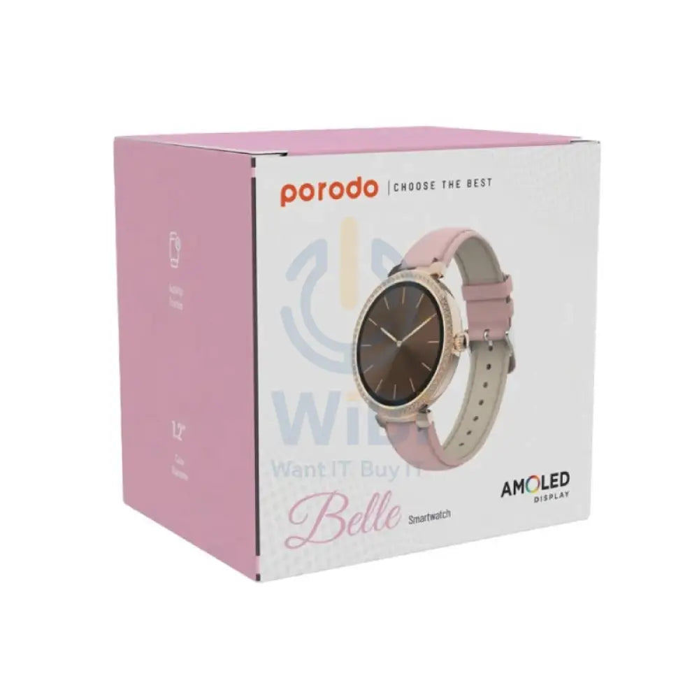 Porodo Belle Smart Watch - 1.19’’ AMOLED / Bluetooth / Pink Smart Watches