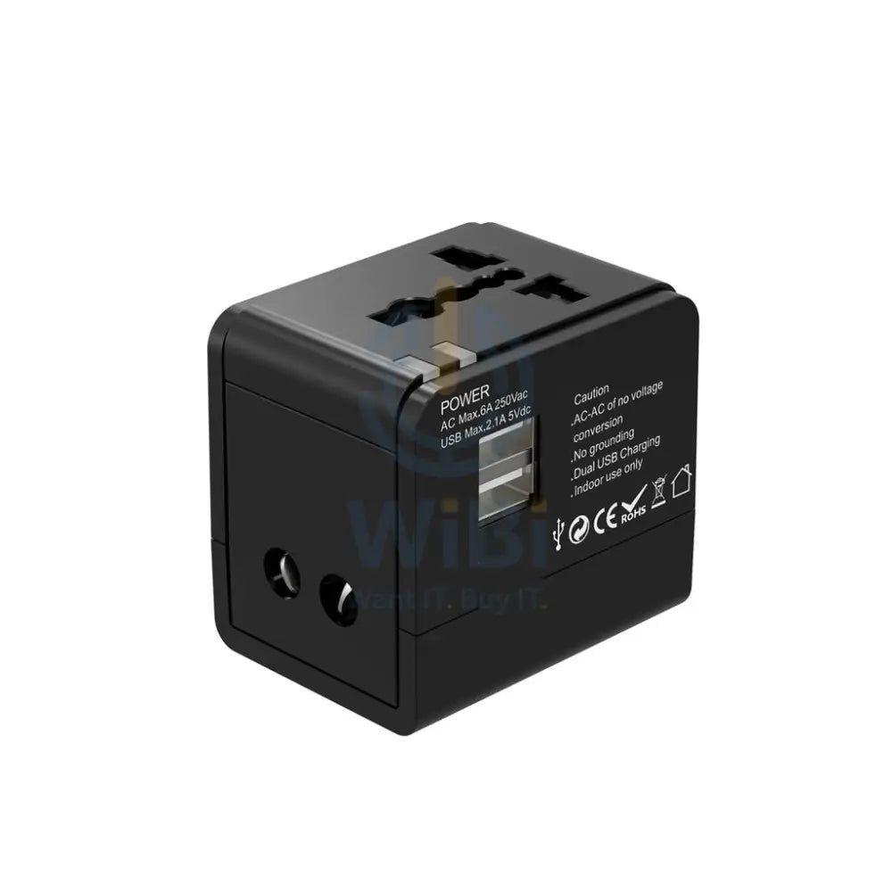 Porodo Blue Dual USB Universal Charger - Black Accessories > Power Adapters