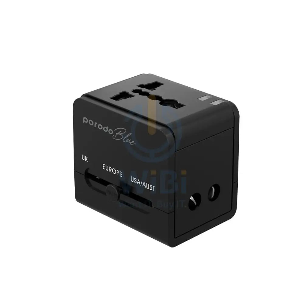 Porodo Blue Dual USB Universal Charger - Black Accessories > Power Adapters