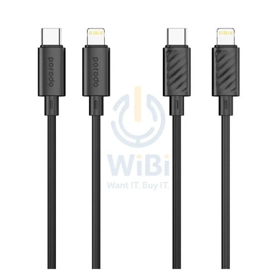 Porodo Blue PD Type C to Lightning PVC Cable - 20W / 1.2 Meter / Black Accessories > Cables & Converters > Cables
