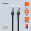 Porodo Braided Fast Charging Data Cable - 1.2M / Type-C / Lightning / 30W / Black Accessories > Cables & Converters >