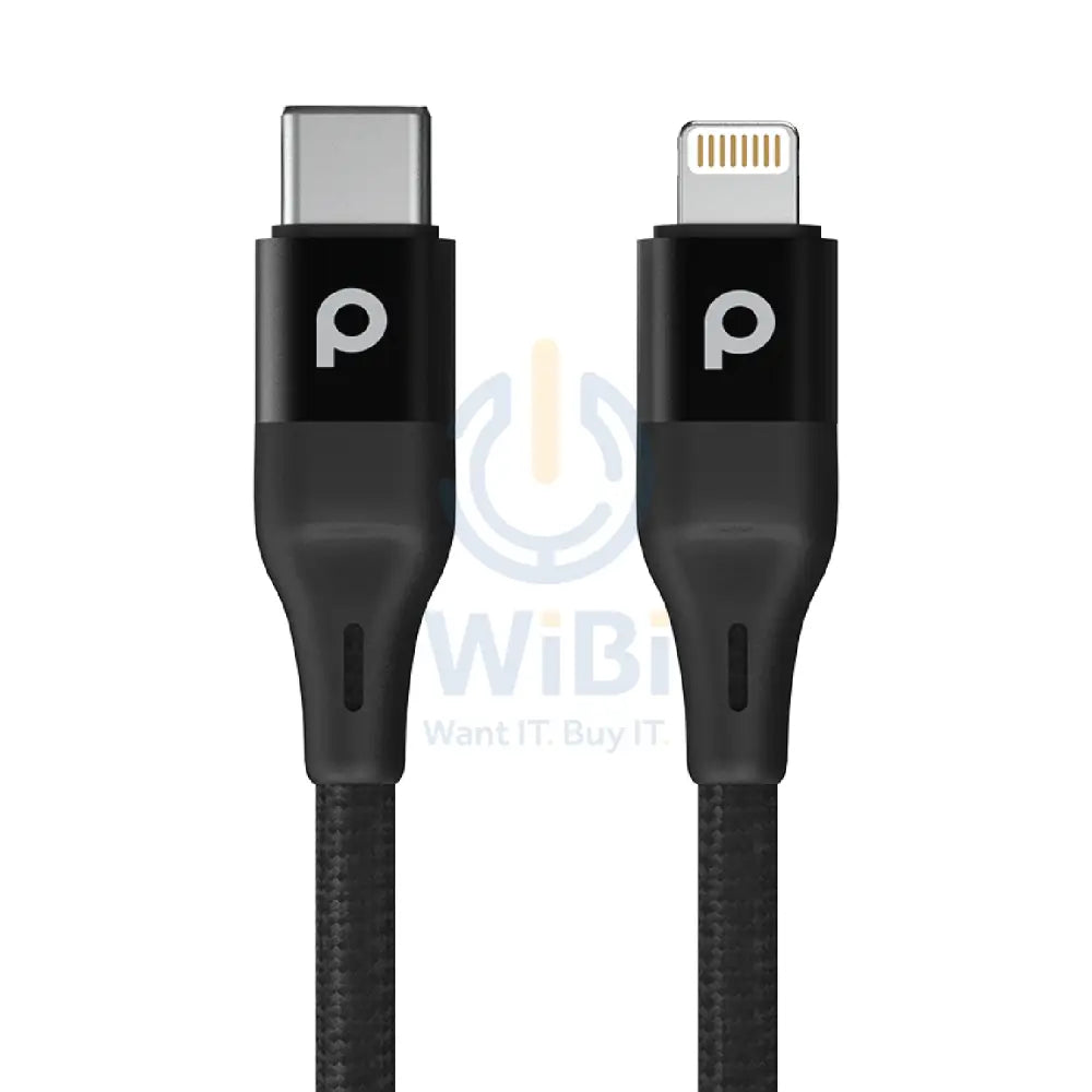 Porodo Braided USB-C to Lightning PD (9V 2.2m) - Black Accessories > Cables & Converters > Cables