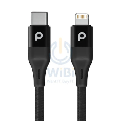 Porodo Braided USB-C to Lightning PD (9V 2.2m) - Black Accessories > Cables & Converters > Cables