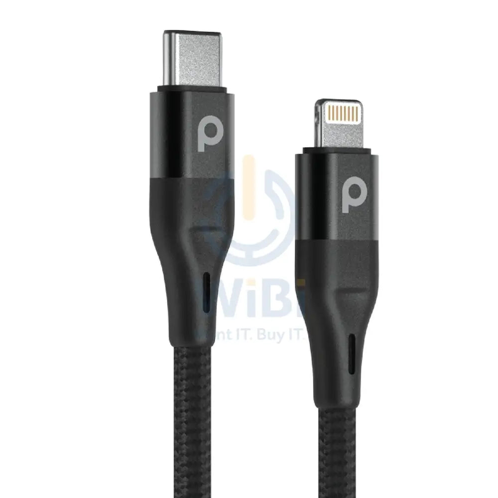 Porodo Braided USB-C to Lightning PD (9V 2.2m) - Black Accessories > Cables & Converters > Cables
