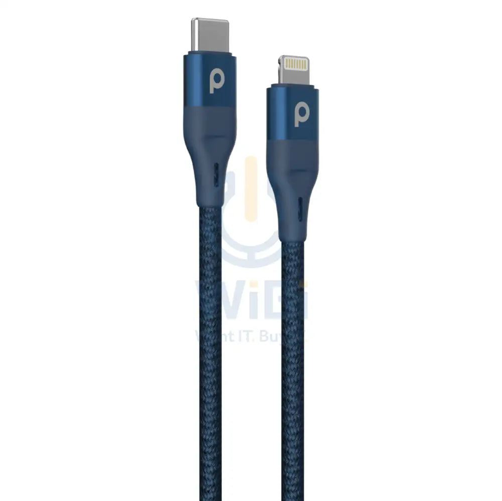 Porodo Braided USB-C to Lightning PD (9V 2.2m) - Blue Accessories > Cables & Converters > Cables