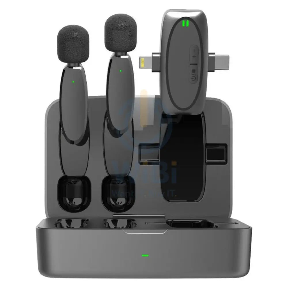 Porodo Dual Lavalier Microphone & Charging Case - Black Accessories > Audio > Microphone