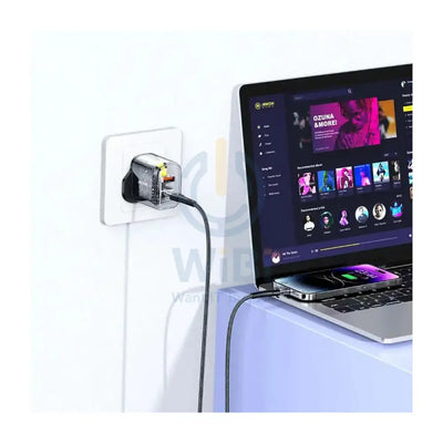 Porodo Dual Output Transparent Quick Charger with Cable - USB-C / 20W / 1.2 Meter / Black Accessories > Power Adapters