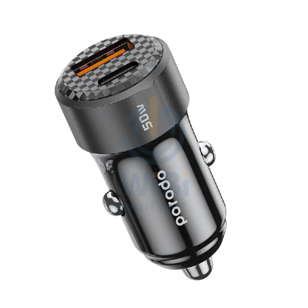 Porodo Dual Port Car Charger - 50W / Black Accessories > Mobiles & Tablets > Mobiles > Car Chargers