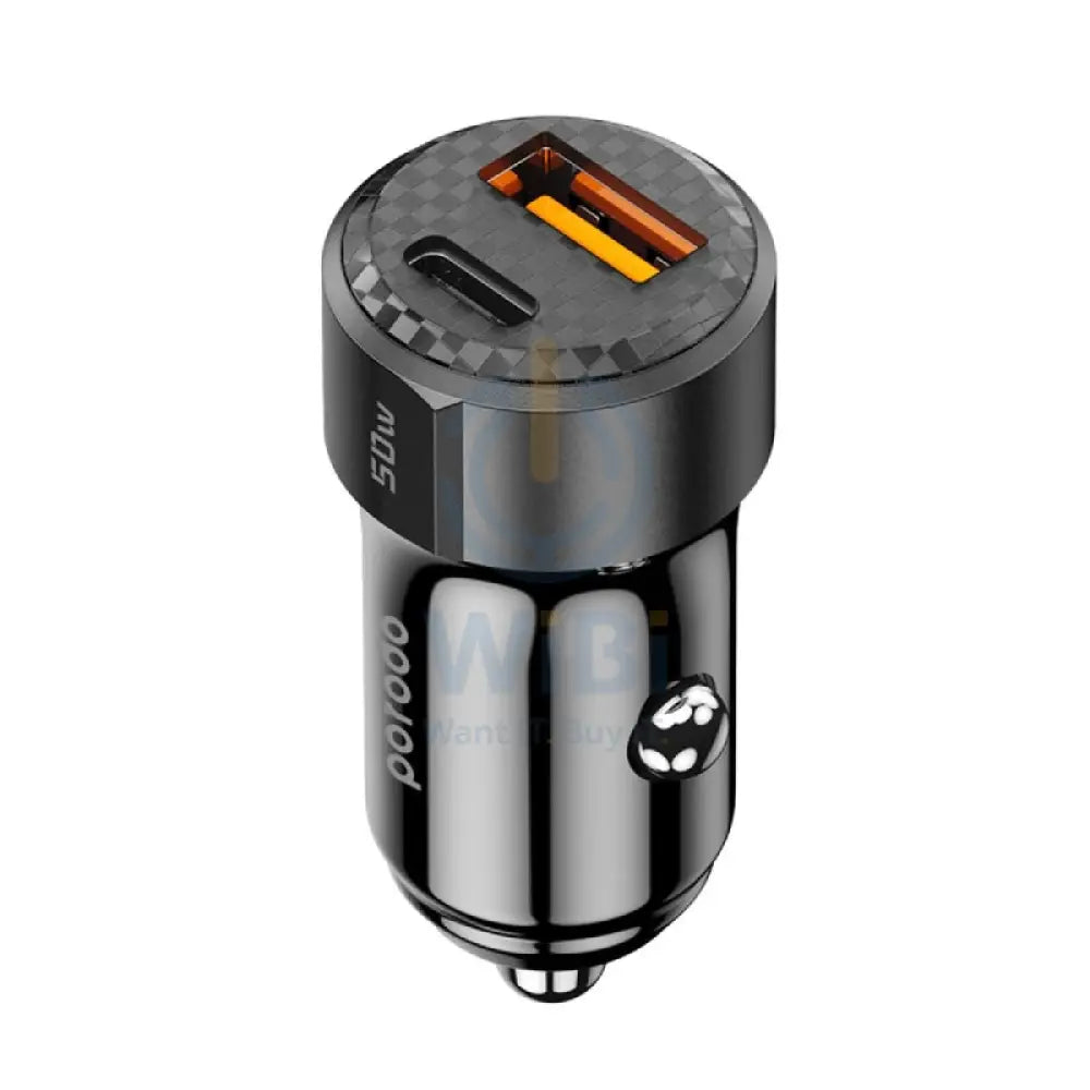 Porodo Dual Port Car Charger - 50W / Black Accessories > Mobiles & Tablets > Mobiles > Car Chargers